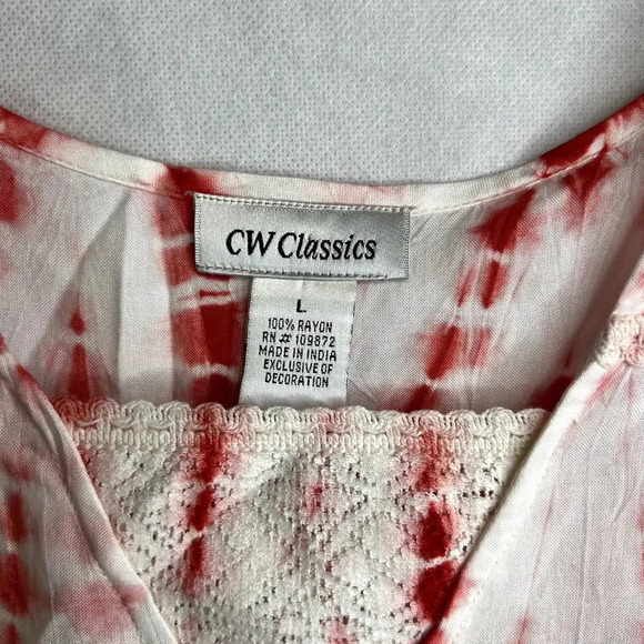 CW Classics Tie Dye Ombre Short Sleeve Top Size Large - Picture 5 of 8